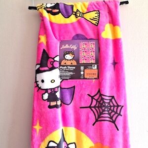 Hello kitty Boo witch neon pink halloween blanket